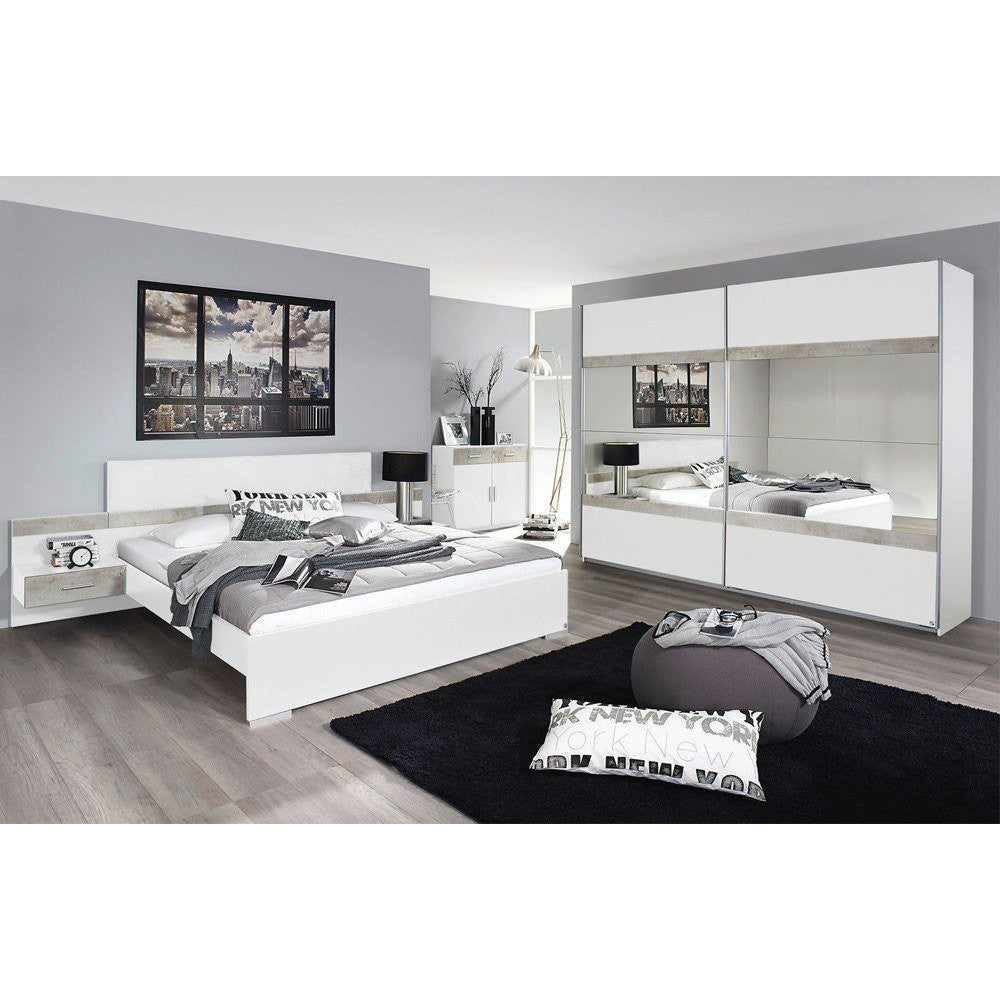 Grey sliding wardrobe deals set