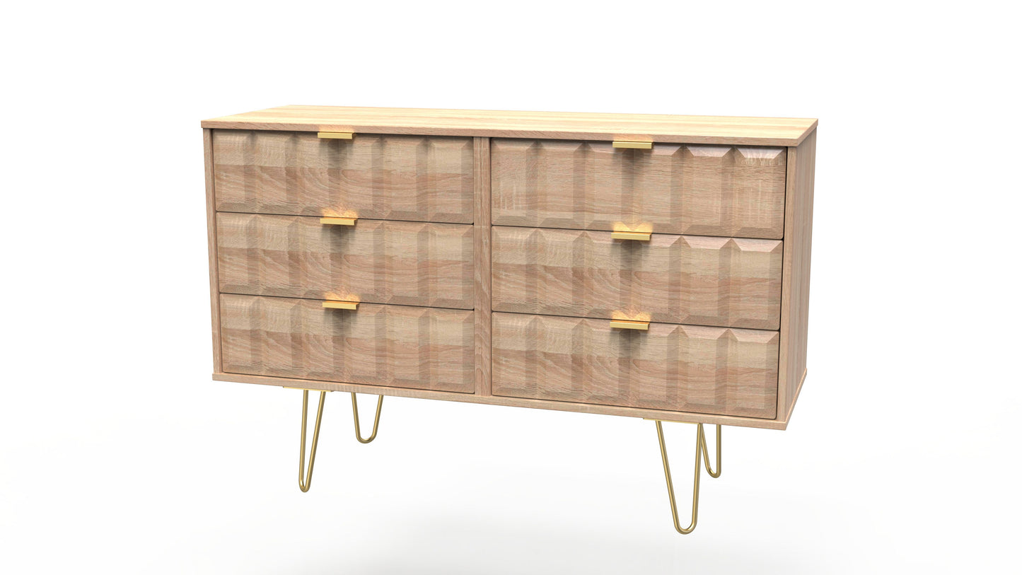 Cube 6 Drawer Midi Chest in Bardolino Oak