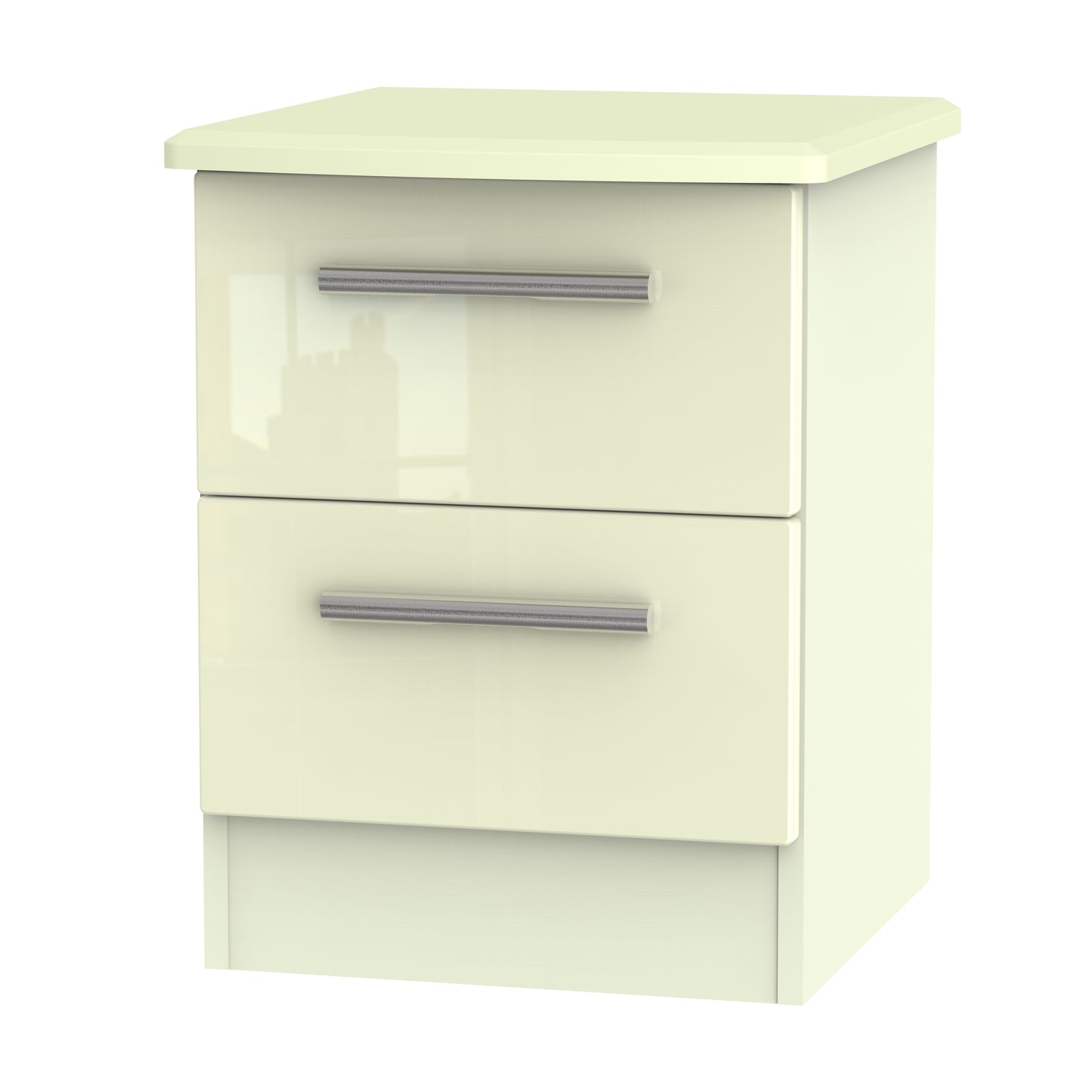 Knightsbridge 2 Drawer Bedside Cabinet Gloss Single Colour