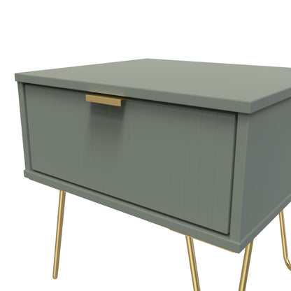 Linear 1 Drawer Bedside Cabinet  with Legs Single Colour