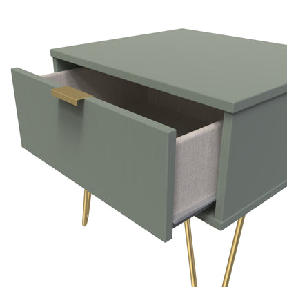 Linear 1 Drawer Bedside Cabinet  with Legs Single Colour