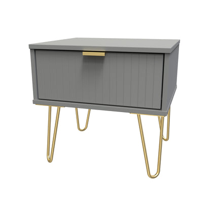 Linear 1 Drawer Bedside Cabinet  with Legs Single Colour