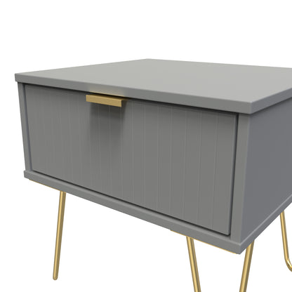 Linear 1 Drawer Bedside Cabinet  with Legs Single Colour