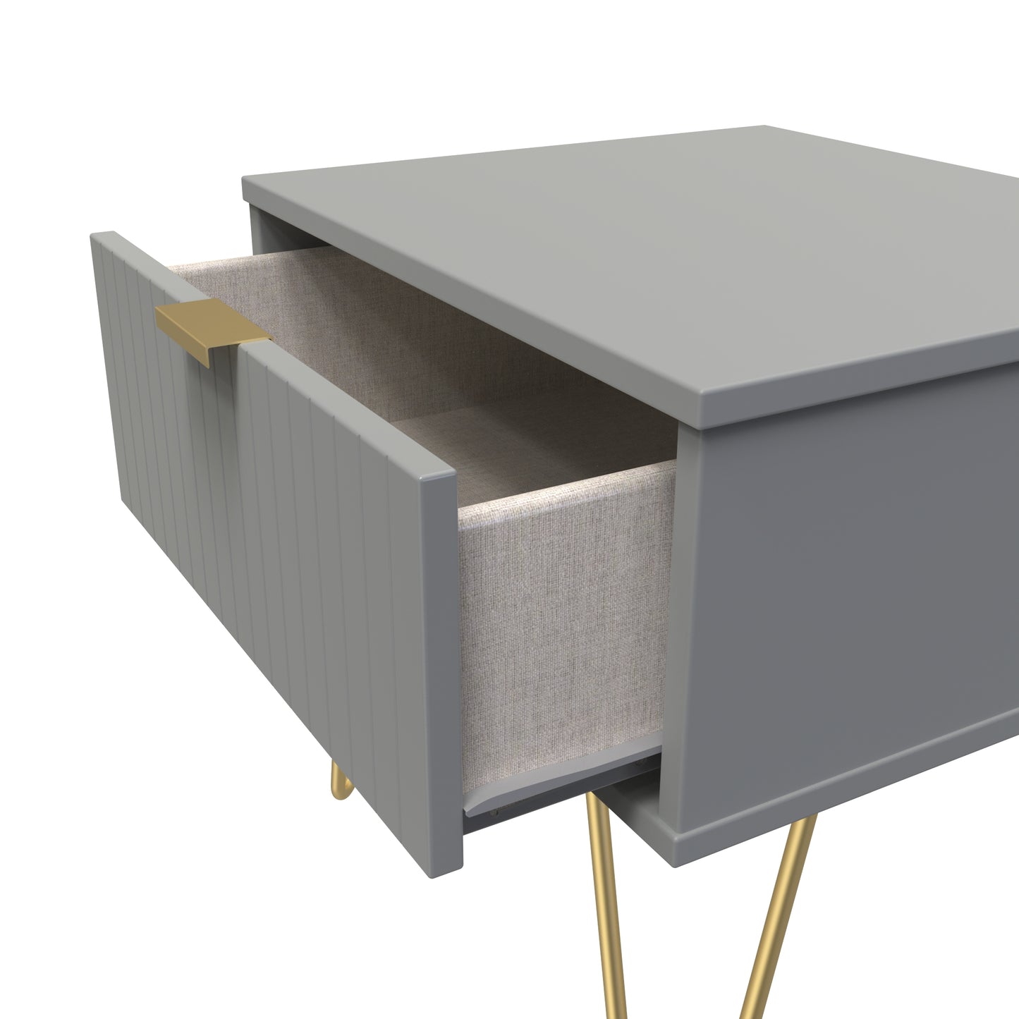 Linear 1 Drawer Bedside Cabinet  with Legs Single Colour