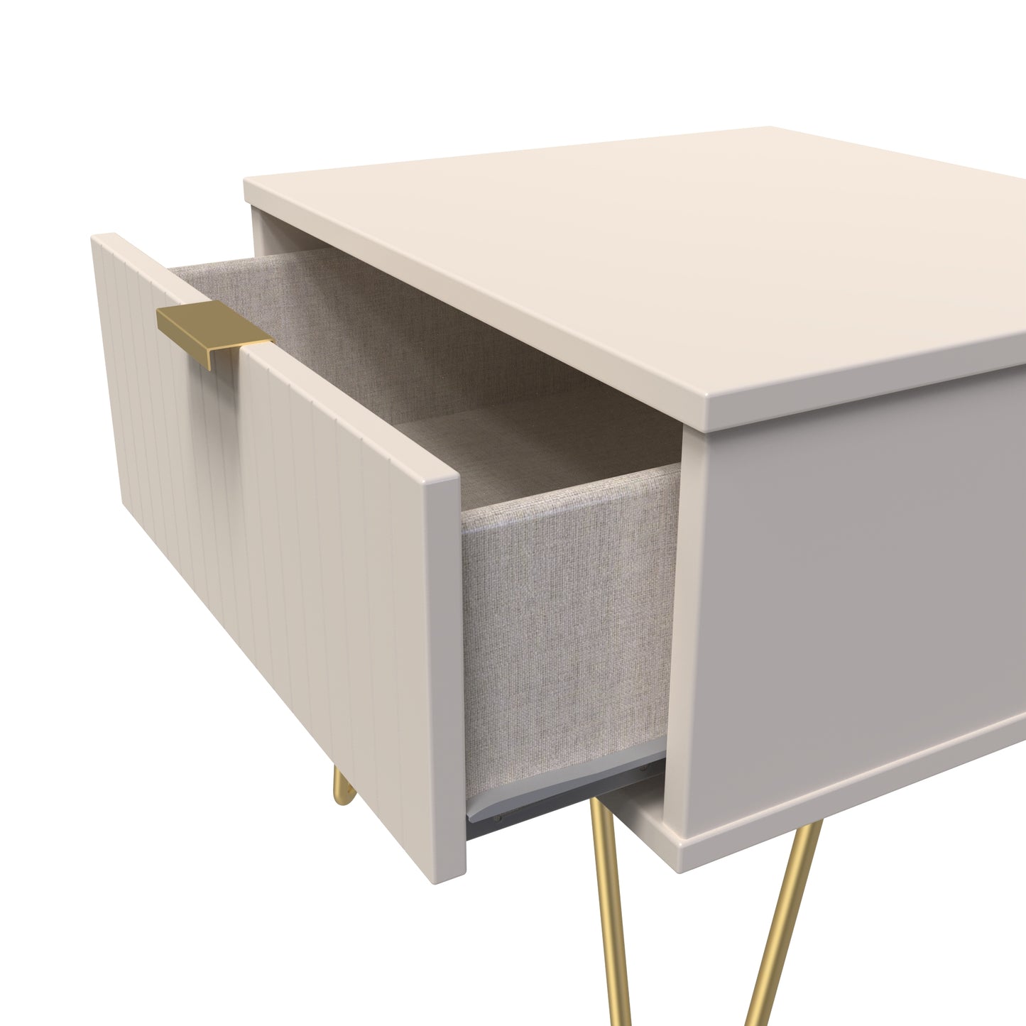 Linear 1 Drawer Bedside Cabinet  with Legs Single Colour