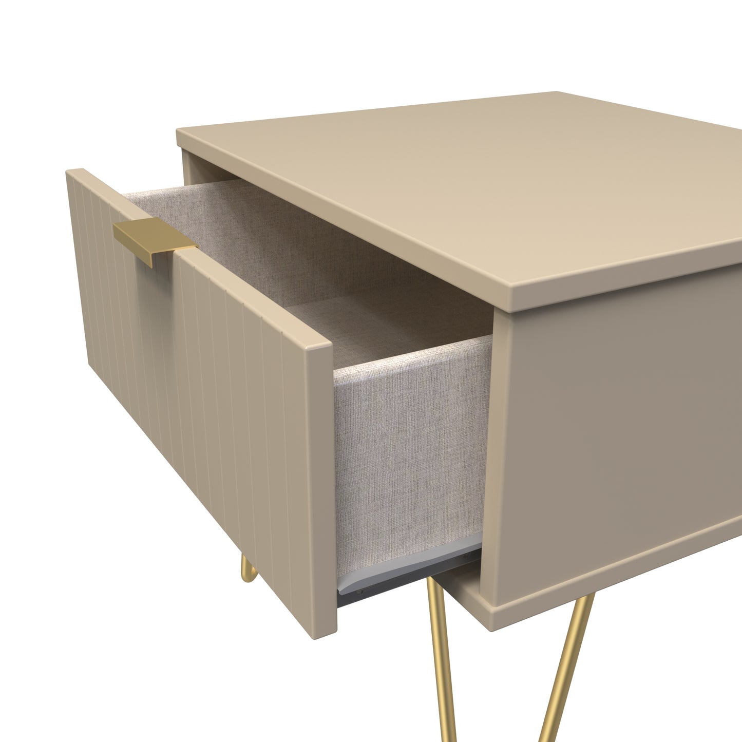 Linear 1 Drawer Bedside Cabinet  with Legs Single Colour