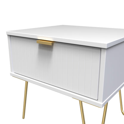 Linear 1 Drawer Bedside Cabinet  with Legs Single Colour