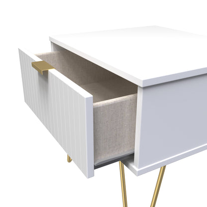 Linear 1 Drawer Bedside Cabinet  with Legs Single Colour