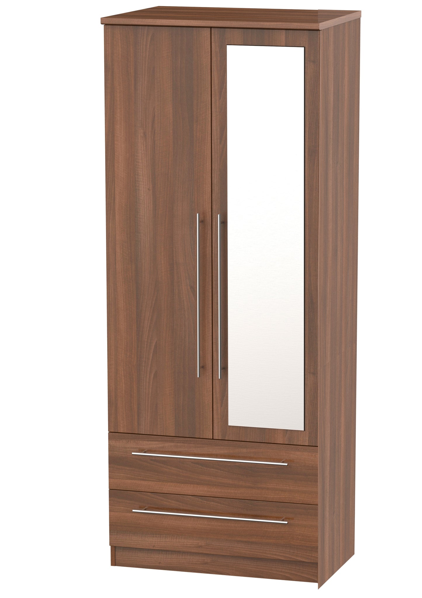 Sherwood 2ft6in 2 Drawer Mirror Wardrobe