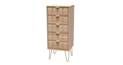 Cube 5 Drawer Bedside Cabinet in Bardolino Oak