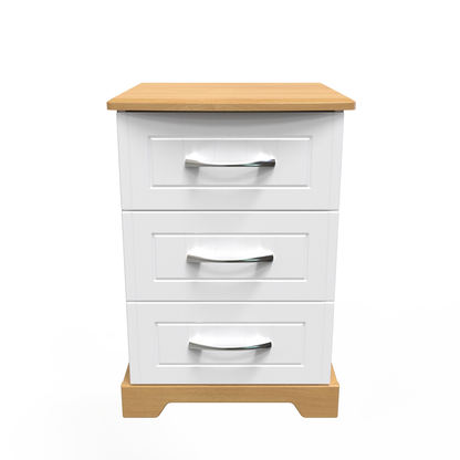 Whitney 3 Drawer Bedside Cabinet with Lock