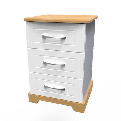 Whitney 3 Drawer Bedside Cabinet with Lock