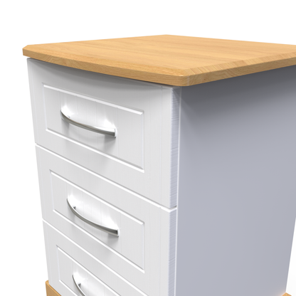 Whitney 3 Drawer Bedside Cabinet with Lock