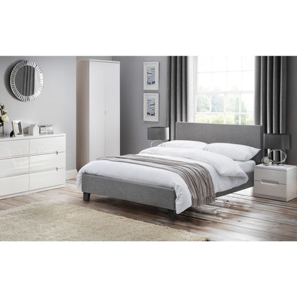 RIALTO LIGHT GREY LINEN BED 150CM