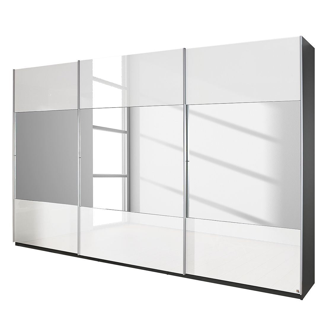 White gloss store sliding doors